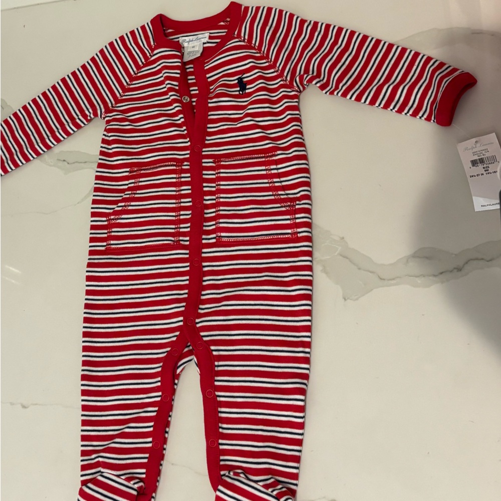 Ralph Lauren Striped Cotton Coveralls – Baby Boys